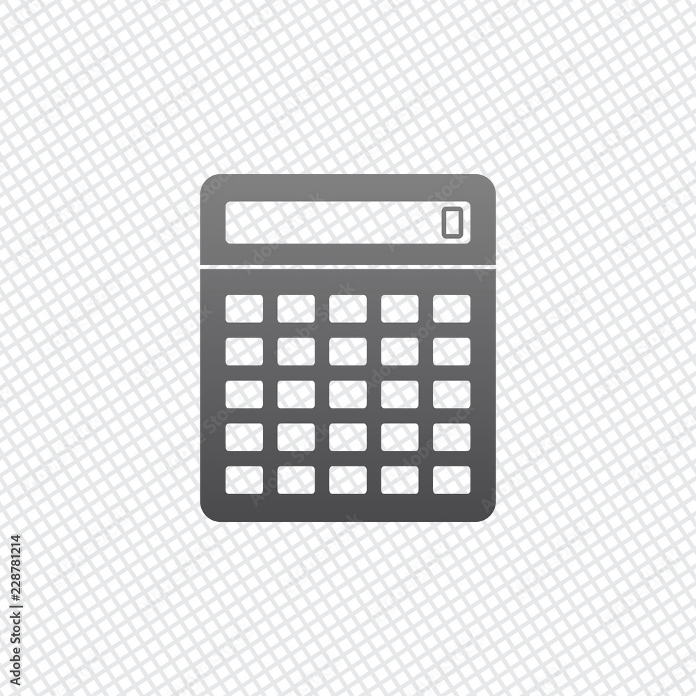 Calculator icon. On grid background Calculator icon. On grid background