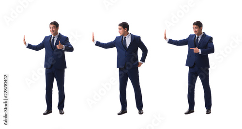 Cuadro en lienzo Young businessman isolated on white