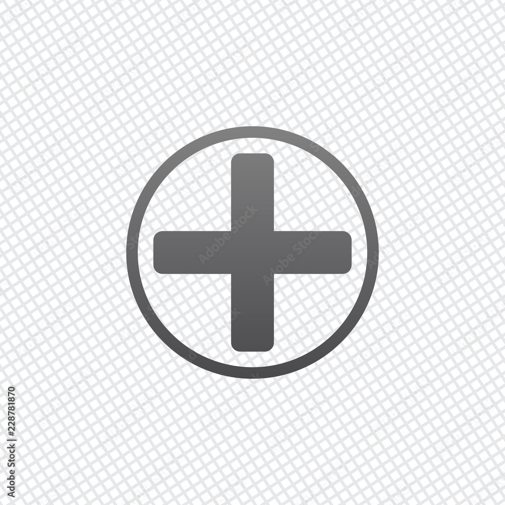 Fototapeta premium Medical cross icon. On grid background