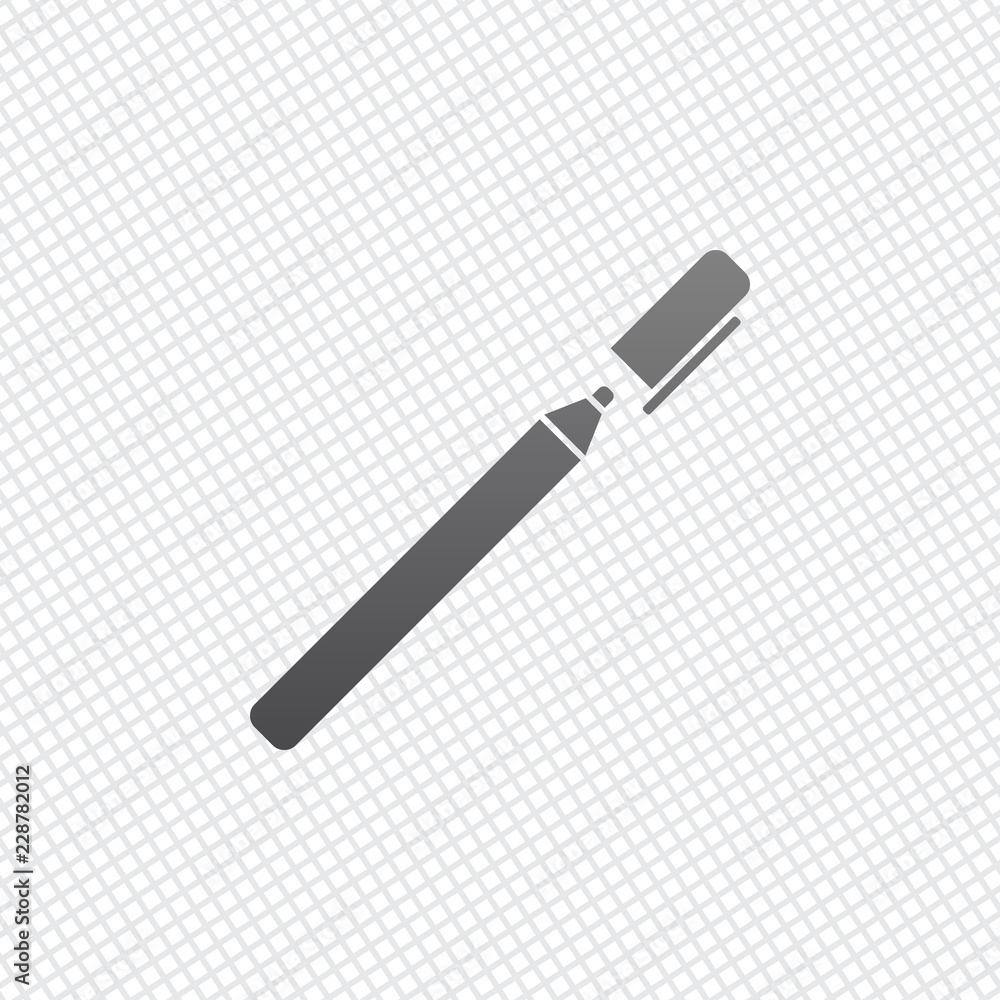 Pen or marker icon. On grid background Pen or marker icon. On grid background