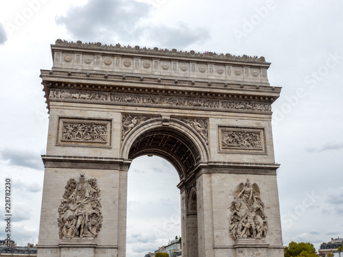 Arch de triomphe with Storm Clouds in the sky © porqueno