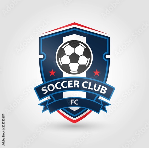 Soccer Football Badge Logo Design Templates | Sport Team Identity Vector Illustrations isolated on white Background