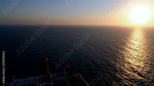 Aerial shot of Cabo de sao vicente - Cape St. Vincent - southernmost point of continental europe at sunset