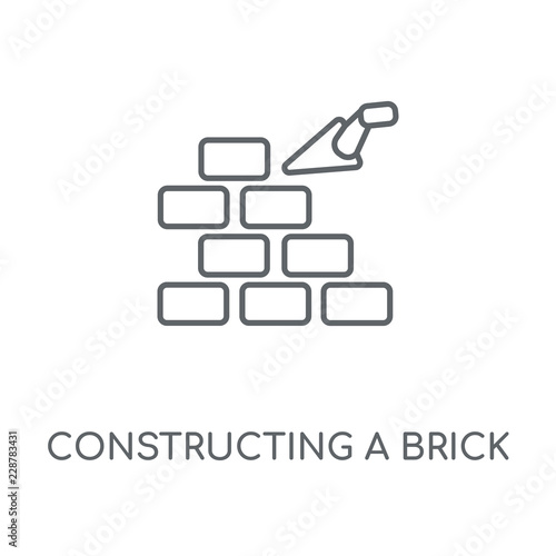 constructing a brick wall icon