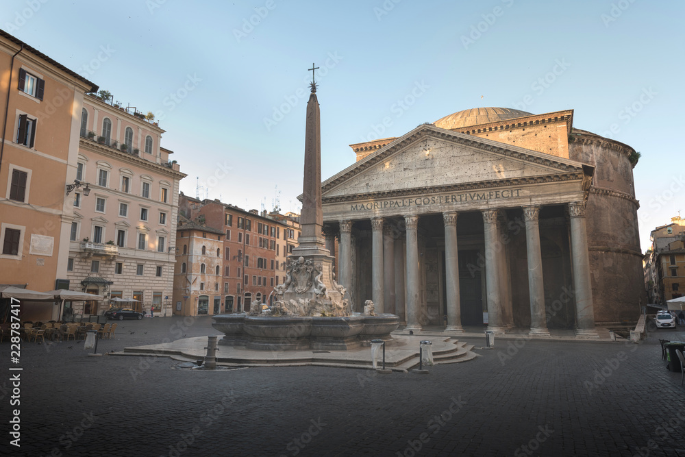 view of Pantheon in the morning. Rome. Italy.