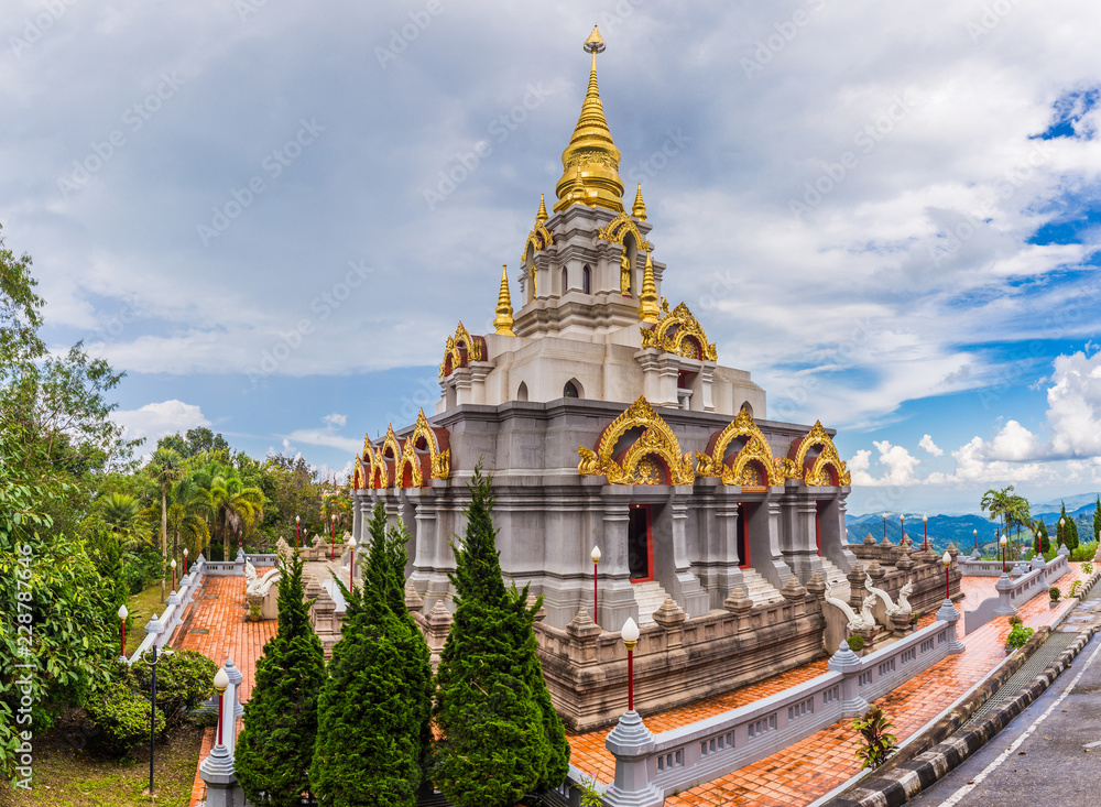 Naklejka premium Wat Santikhiri Temple on Doi Mae Salong, Chiang Rai nothern Thailand