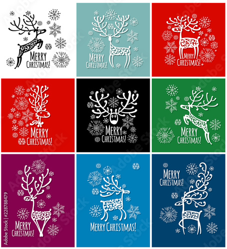 Christmas card with ornamental deer for your design