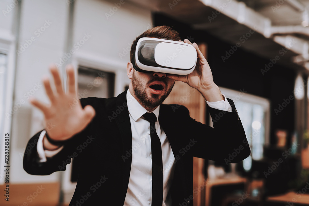 Looking Into. Virtual Reality. Business Suit.