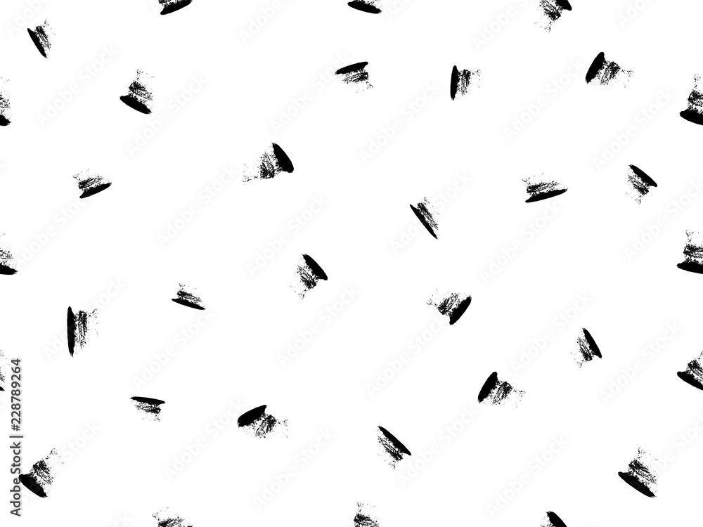 Brush painted of black ink, Abstract seamless pattern