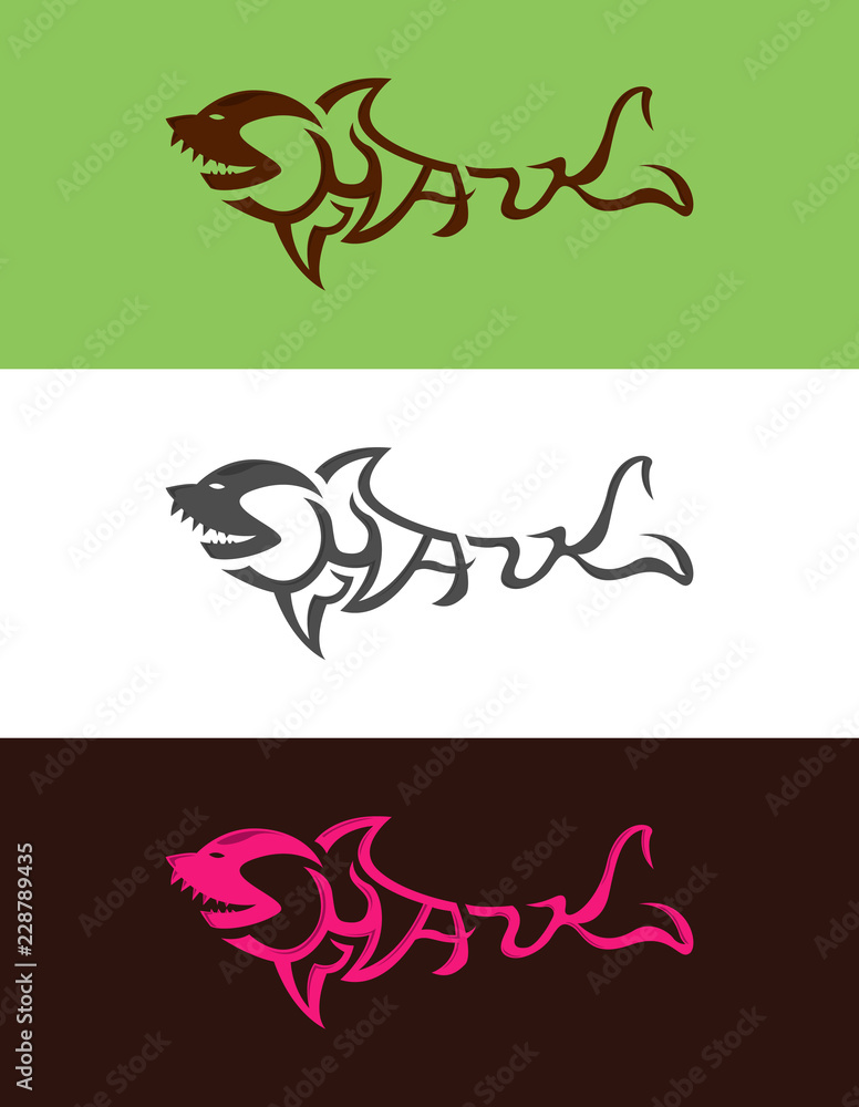 shark word typography design vector. Animal word typography vector logo  Stock Vector | Adobe Stock