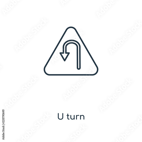 u turn icon vector