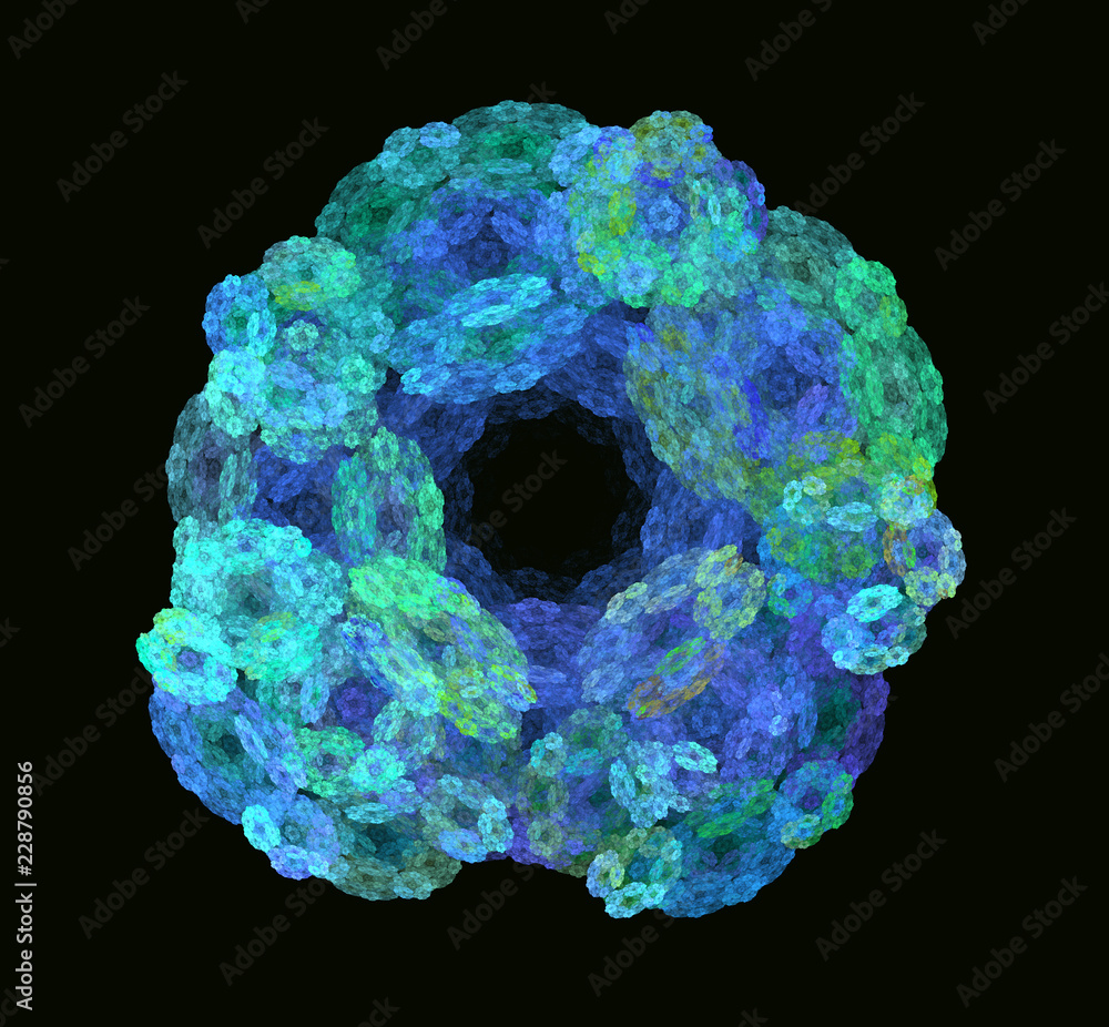 Blue green fractal structure on black background. Fantasy fractal texture. Digital art. 3D rendering. Computer generated image. Blue green fractal structure on black background. Fantasy fractal texture. Digital art. 3D rendering. Computer generated image.