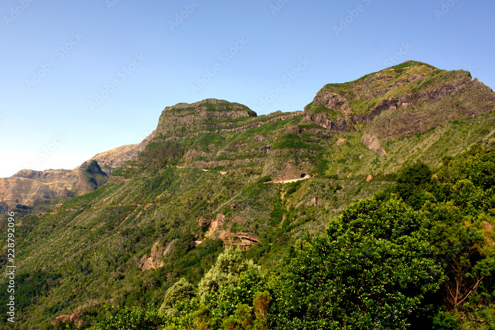 View the pass Boca da Encumeada in Madeira island, Portugal