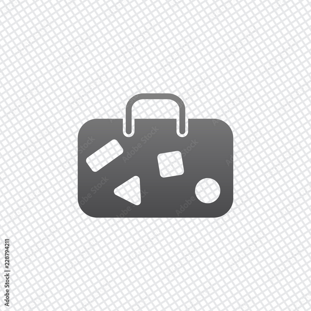 traveling bag, luggage, case. On grid background traveling bag, luggage, case. On grid background