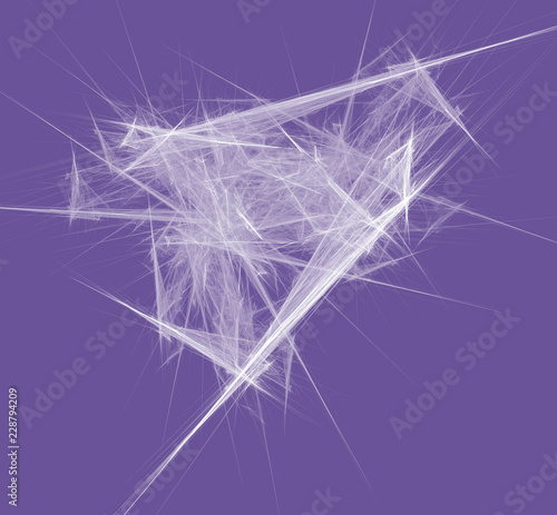 Fototapeta Naklejka Na Ścianę i Meble -  White abstract fractal on ultraviolet background. Fantasy fractal texture. Digital art. 3D rendering. Computer generated image.