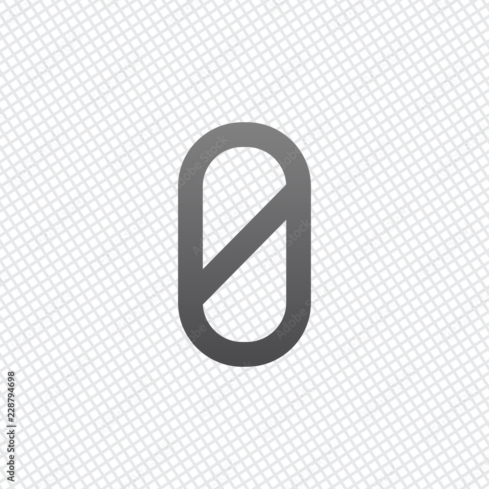 Number zero, numeral, simple letter. On grid background Number zero, numeral, simple letter. On grid background