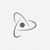 scientific atom symbol, abstract creative logo, simple icon. On