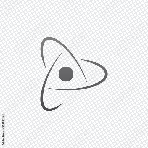 scientific atom symbol, abstract creative logo, simple icon. On