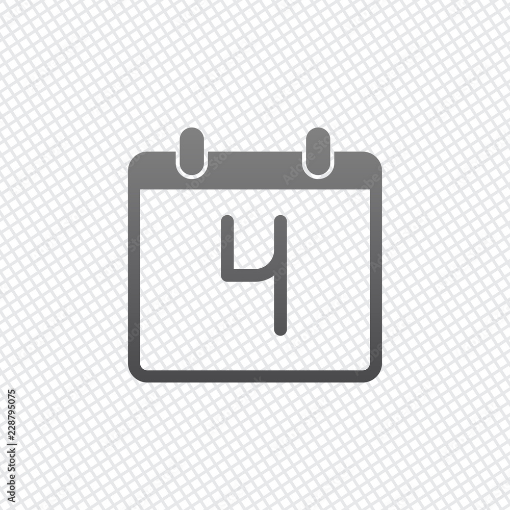 calendar with 4 day, simple icon. On grid background calendar with 4 day, simple icon. On grid background