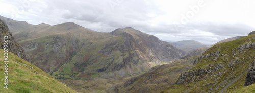 Snowdonia mountain scape panorama