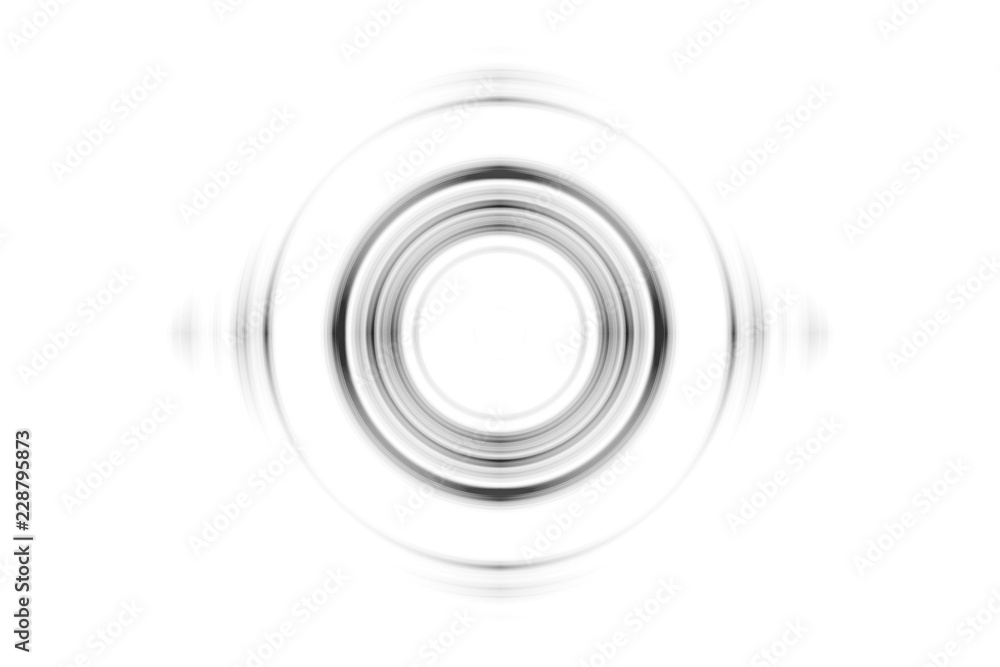 Fototapeta premium Abstract black rings sound waves effect on white background