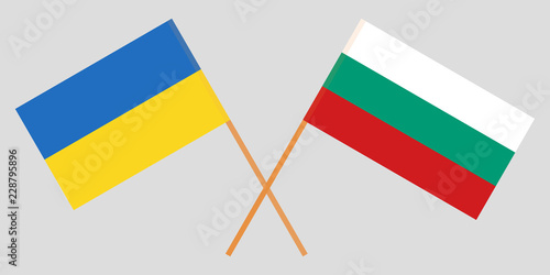 Bulgaria and Ukraine. The Bulgarian and Ukrainian flags. Official colors. Correct proportion. Vector