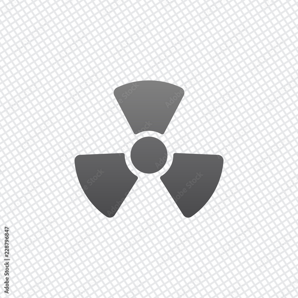 Radiation simple symbol. Radioactivity icon. On grid background Radiation simple symbol. Radioactivity icon. On grid background