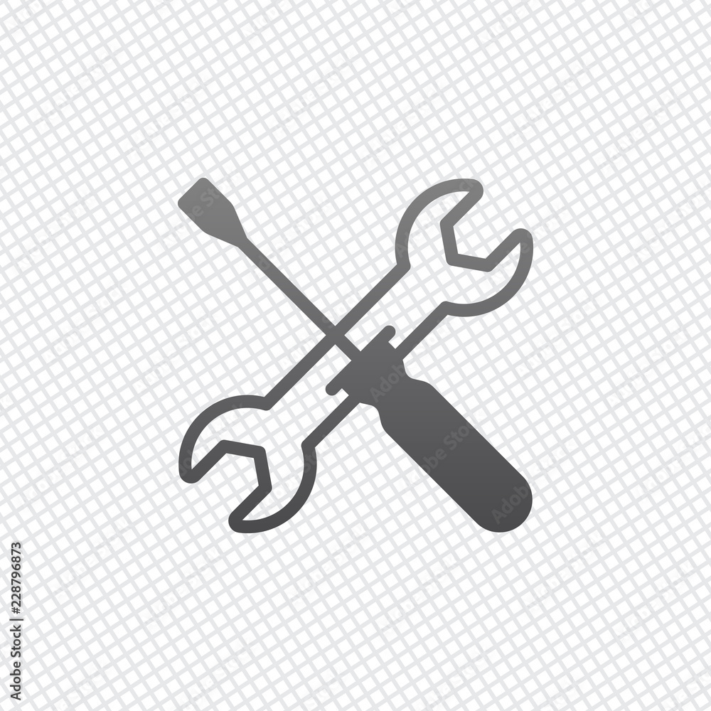 Repair service, wrench and screwdriver, tools. On grid backgroun Repair service, wrench and screwdriver, tools. On grid backgroun