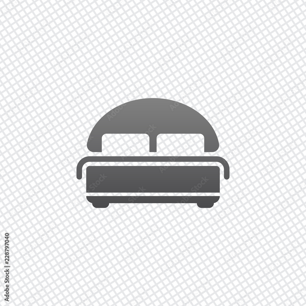 Silhouette of double bed. Double hotel room. On grid background Silhouette of double bed. Double hotel room. On grid background