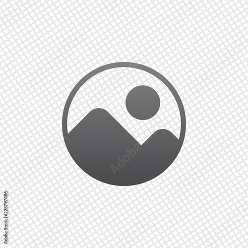 Simple picture icon. On grid background