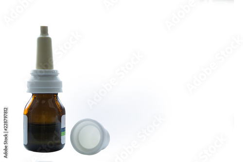 nasal drops on white background