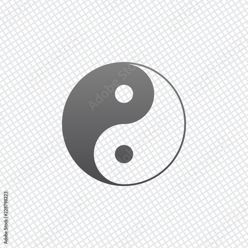 yin yan symbol. On grid background