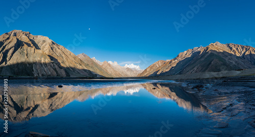 Beautiful landscape on the way to Zanskar road at Himalaya Range, Zanskar Range, Pensi La, Jammu and Kashmir. photo