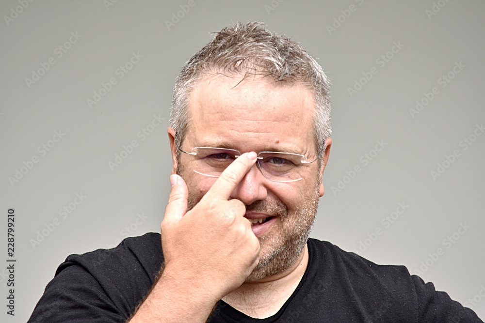 Fototapeta premium Intelligent White Person Wearing Glasses