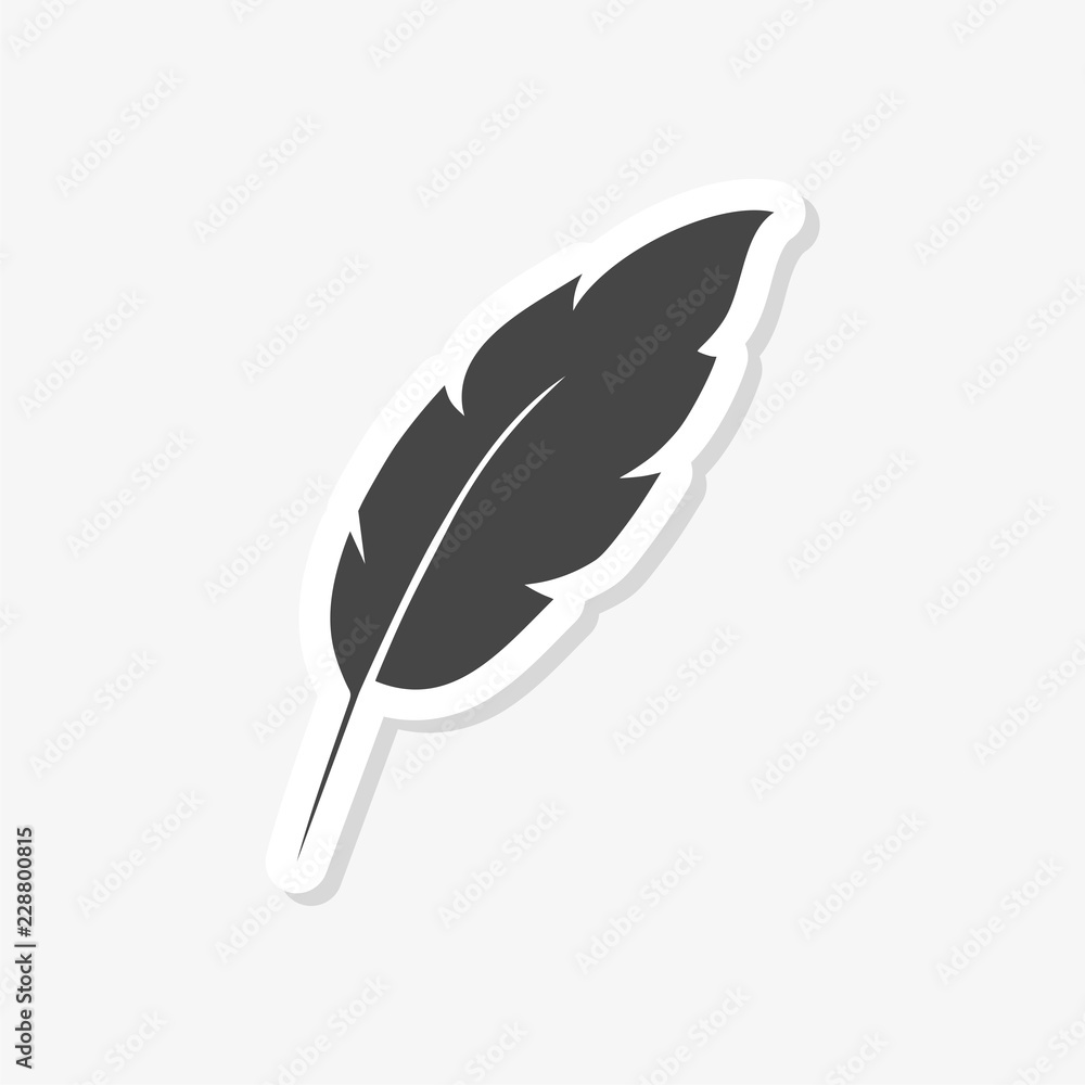 Feather on white sticker Feather on white sticker