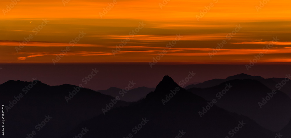 Beautiful sunrise at Feuerkogel summit - Ebensee - Salzburg - Austria