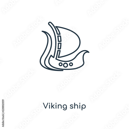 viking ship icon vector