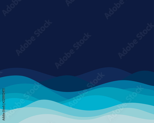 Blue ocean wave curve sea concept abstract vector background