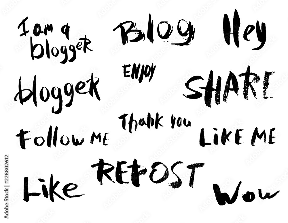 Hand lettering for social media networks. Vector illustration. Hand lettering for social media networks. Vector illustration.