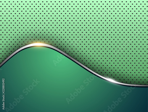 Green business background, elegant with wave and dots pattern