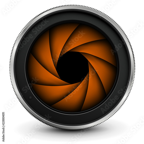 Camera photo lens with shutter