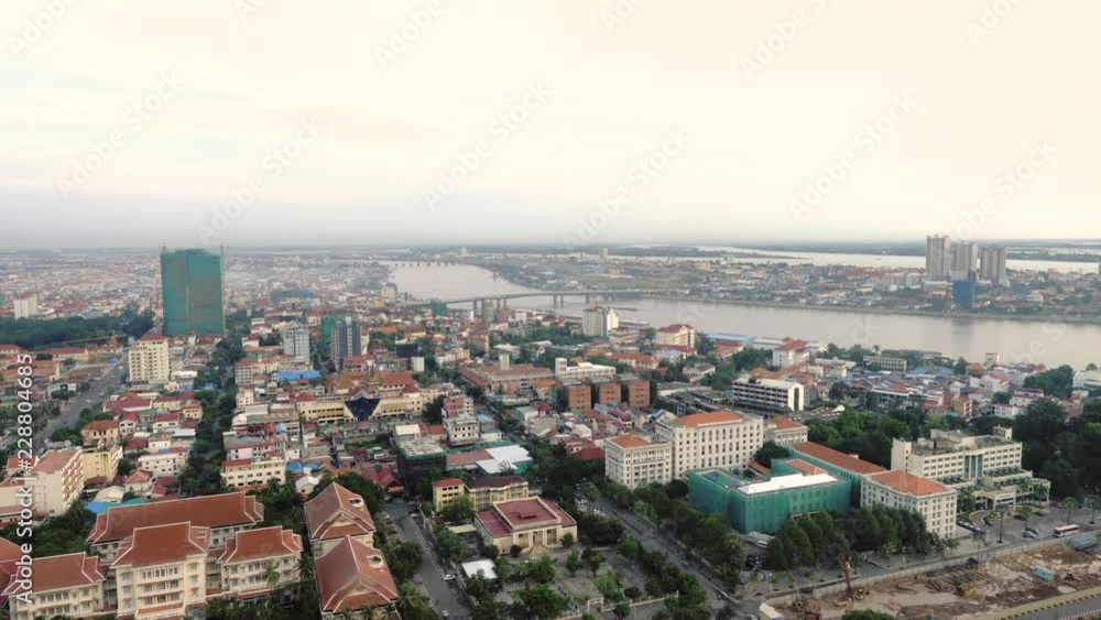 Time-lapse of Phnom Penh city view in the morning Time-lapse of Phnom Penh city view in the morning