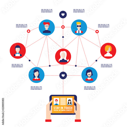 Wallpaper Mural Hands holding tablet with web icons Social network Communication concept Vector illustration Torontodigital.ca