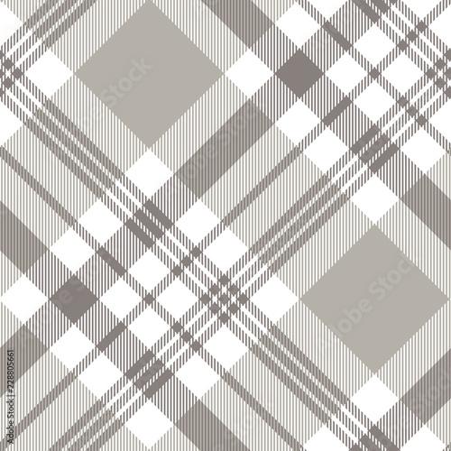 Seamless plaid pattern in taupe and white