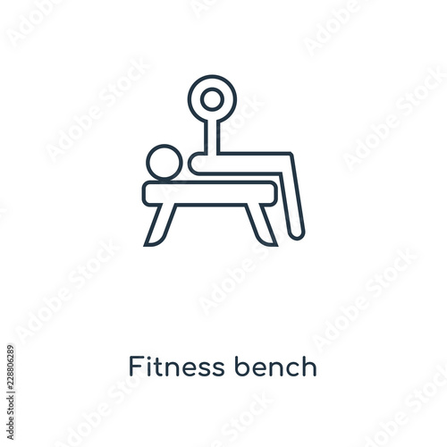 fitness bench icon vector