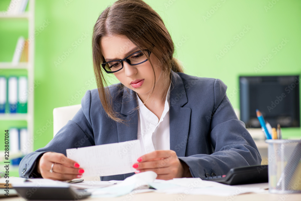 Female financial manager working in the office