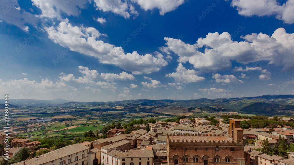 View of the town of Orvieto, Italy and landscape