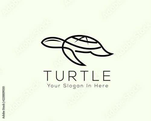 swimming turtle logo, line art tortoise logo inspiration