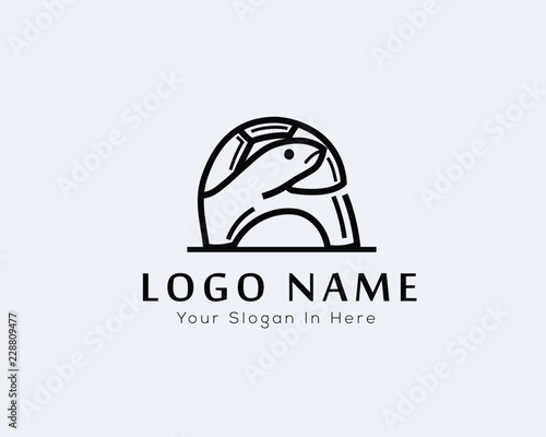 stand turtle line art logo, turtle logo design inspiration