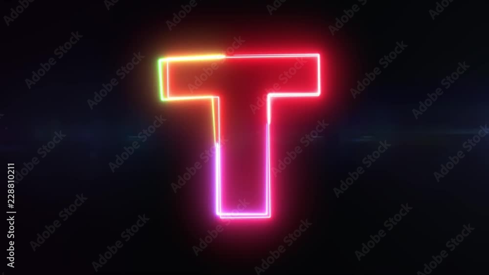 Letter T - shaking symbol outline looping on black background in 4k animation Letter T - shaking symbol outline looping on black background in 4k animation